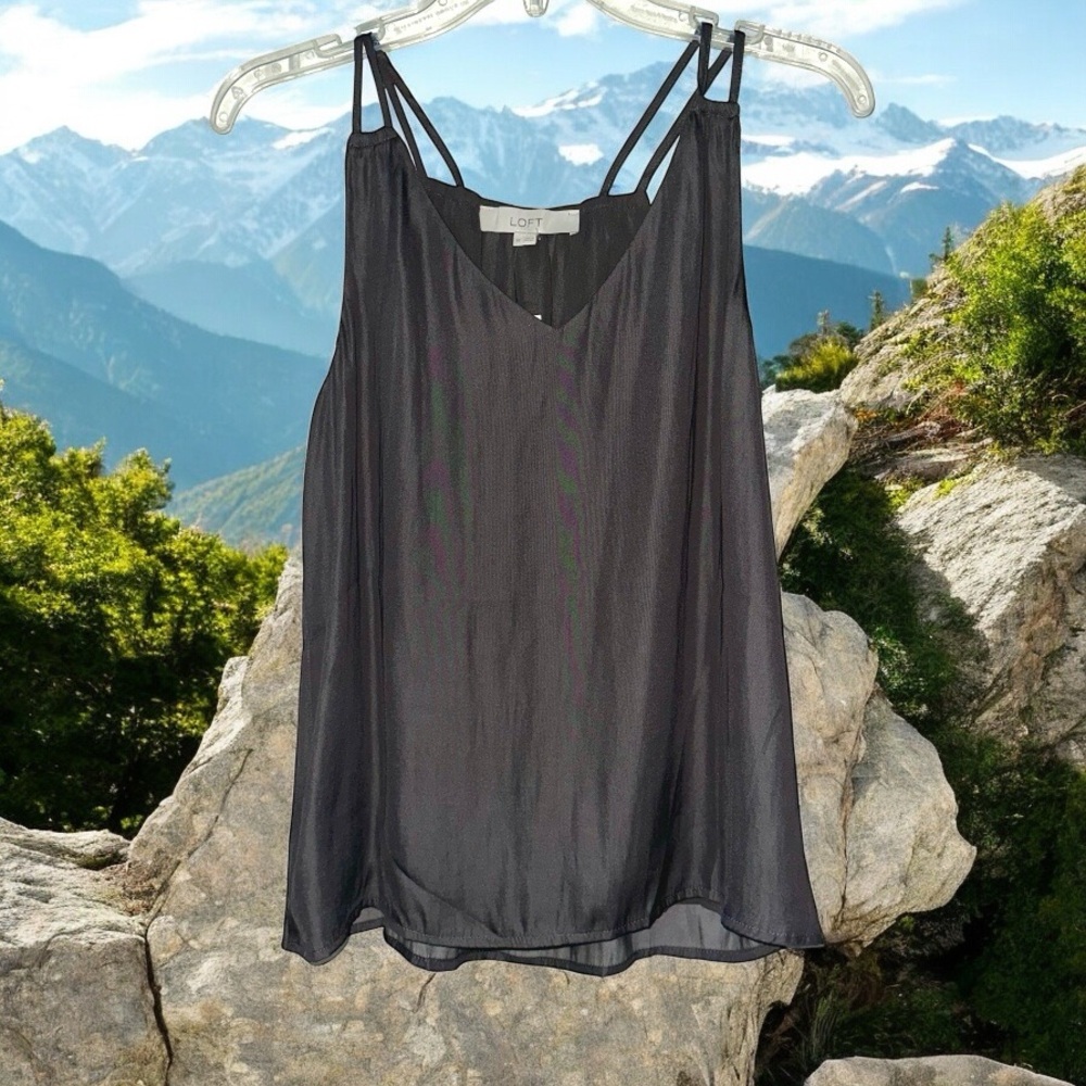 LOFT Strappy Dark Grey Camisole - Lined XS